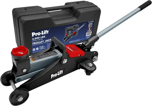 Vista 2 de Pro-Lift f-2315PE. Gato de carretilla hidráulico gris para autos con estuche moldeado por soplado (Capacidad 3000 lb)