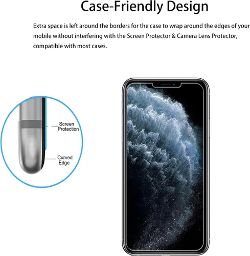 Vista 7 de Marco de fácil alineación diseñado para iPhone11 Pro/iPhone Xs/iPhone X Película protectora de pantalla de vidrio templado, paquete de 2