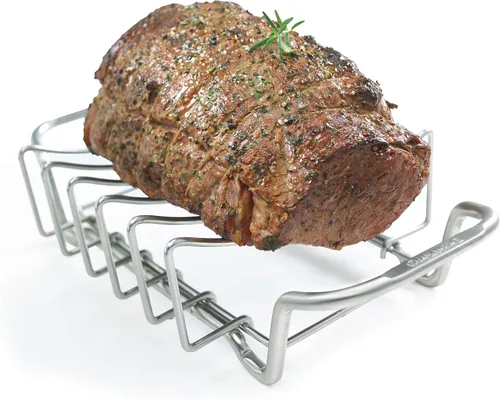 Vista 3 de Broil King Soporte para costillas y asado de acero inoxidable 62602