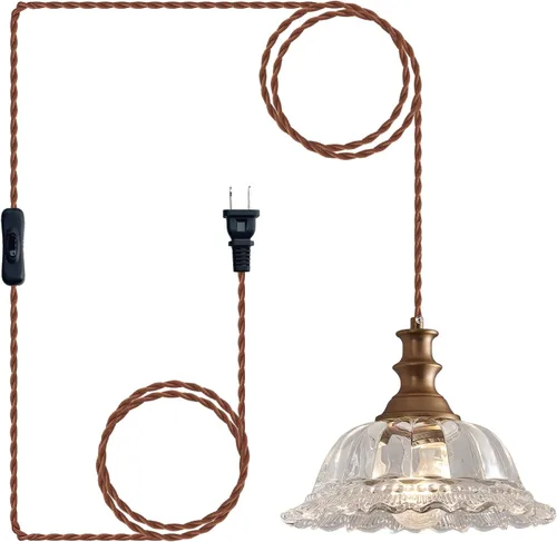 Vista 28 de HDDFL Lámpara colgante vintage moderna de vidrio verde con cable ajustable para isla de cocina, comedor, sala de estar, pasillo Verde y latón