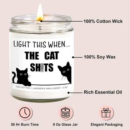 Vista 2 de Younift Velas, regalos para amantes de los gatos para mujeres y hombres, divertidos regalos para el día de la madre, regalos de cumpleaños