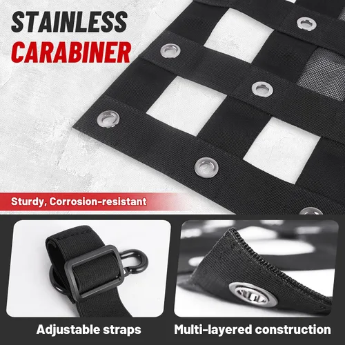 Vista 2 de StarknightMT Malla de Carga UTV - StarknightMT Malla Universal de Cama UTV con Correas Ajustables Compatible con Polaris Ranger General Can-am