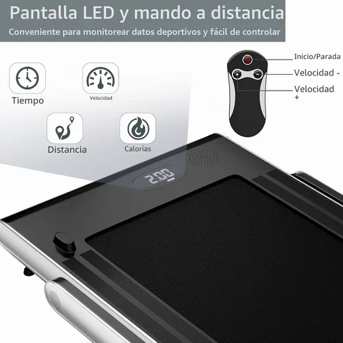Vista 4 de Goplus 2 in 1 Folding Treadmill, 2.25HP Superfit Under Desk Electric Treadmill, Installation-Free with Remote Control, APP Control and LED Display
