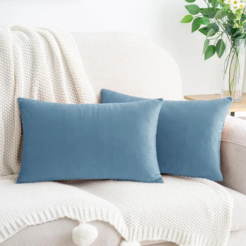 Vista 38 de HWY 50 fundas de almohada decorativas de terciopelo sólido para sofá, sala de estar. Ambar