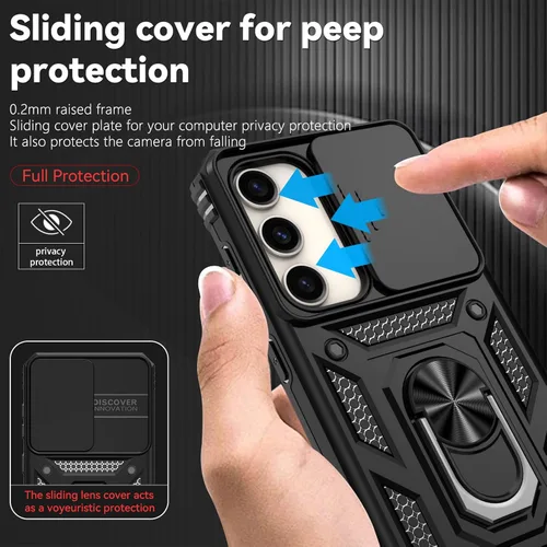 Vista 4 de Funda para Galaxy S23 de 6.1 pulgadas, con protectores de pantalla y funda para cámara, [grado militar] de 16 pies. Funda a prueba de caídas