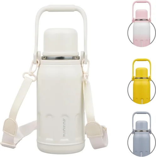 Vista 27 de BJPKPK - Botellas de agua termoaisladas de 27 onzas con tapa y asa de transporte, botellas de agua de acero inoxidable libres de BPA para la Verde