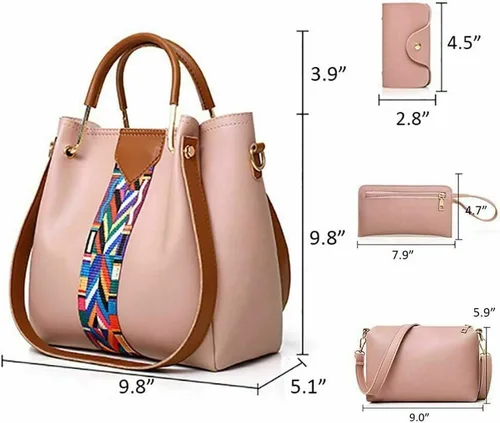 Vista 2 de Juego de 4 bolsos de mano de moda para mujer
