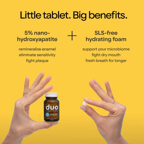 Vista 4 de Pastillas de dentífrico Duo Energy Cafeína + B12 con nanohidroxiapatita (nHa) - Blanqueamiento, remineralización y reducción de la sensibilidad