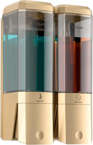 Vista 10 de Dispensador de champú y acondicionador, dispensador de ducha de 3 cámaras sin taladro, dispensador de champú montado en la pared para ducha