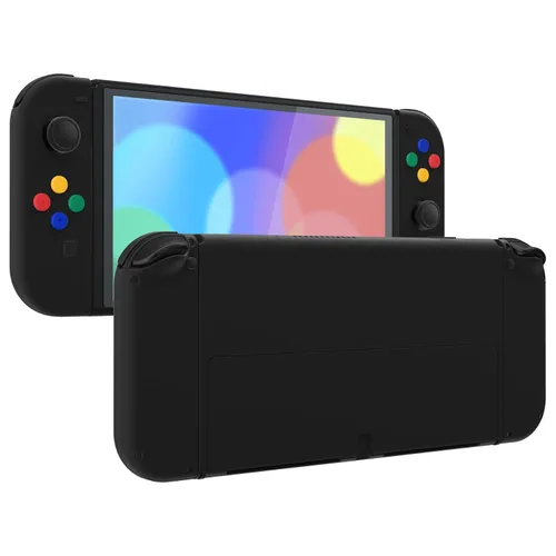 Vista 10 de eXtremeRate DIY Full Set Shell Buttons for Nintendo Switch OLED, Soft Touch Replacement Console Back Plate & Kickstand, Custom Case Housing for