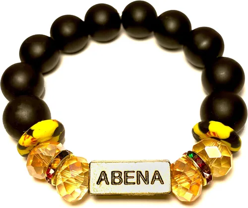 Vista 24 de Pulseras africanas tradicionales con nombre nacido en el día para mujeres de Ghana, materiales naturales, ajuste cómodo y holgado