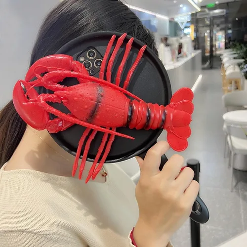 Vista 5 de Fun Pan - Funda para iPhone 11 12 13 14 15 Pro Max Mini XR XS X 7 8 Plus SE Seafood Lobster Phone Cases