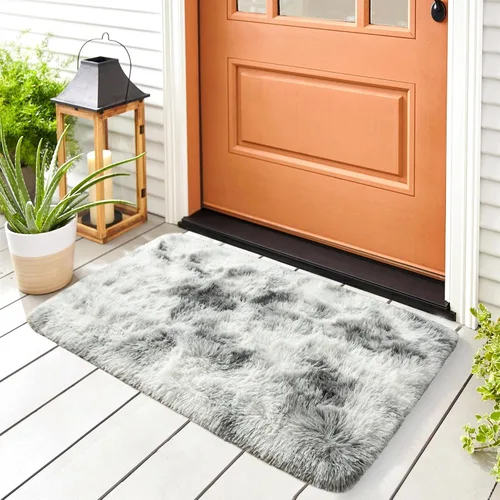 Vista 101 de Noahas Alfombras de Área Grandes y Esponjosas de 5x8 pies para Sala de Estar y Dormitorio, Alfombra Gruesa de Pelo Largo Beige y Blanca, Alfombra