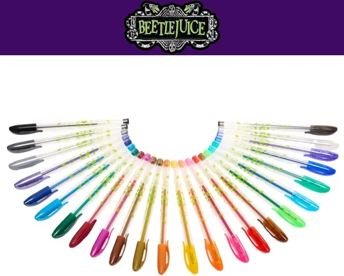 Vista 9 de Innovative Designs Beetlejuice - Juego de bolígrafos de gel para niños, paquete de 24 con bolígrafos de gel con purpurina, bonitos bolígrafos