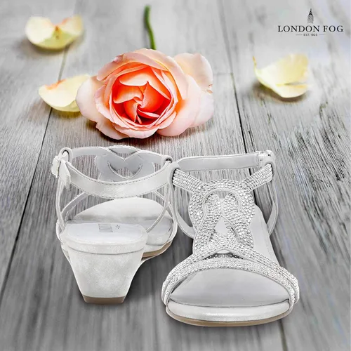 Vista 2 de LONDON FOG Sandalias de vestir Macey de cuña media para mujer