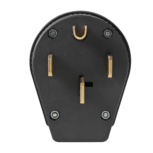 Vista 2 de TENINYU Extensión de conexión a tierra de cable secador de 3 polos, 4 cables, NEMA 14-50P, 50 amperios, 125/250 voltios, repuesto de enchufe recto