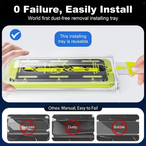 Vista 4 de WSKEN Protector de pantalla de privacidad para iPhone 14 Pro Max – [Eliminación automática de polvo] Pantalla de cobertura completa 2.5D Edge 28