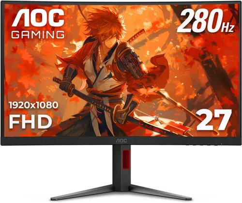 Vista 10 de AOC C24G42E Monitor de juego ultrarrápido curvo de 24" sin marco, 1500R, FHD 1080p, 180Hz 0.5ms MPRT, HDMI 2.0 x2, Display Port x1, HDR, altavoces