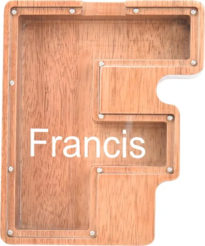 Vista 14 de Alcancías con nombre personalizado para niños, alcancía de letras personalizadas, banco de dinero del alfabeto de madera, regalos para niños
