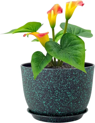 Vista 21 de Meowell Macetas grandes de 12 pulgadas con riego automático para plantas de interior y exterior, macetas para flores con orificios de drenaje