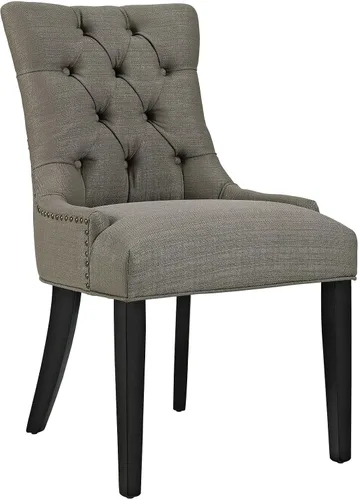 Vista 15 de Modway Regent - Silla de comedor de tela tapizada con botones en color blanco