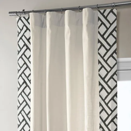 Vista 4 de HPD Half Price Drapes Cortinas de algodón sólido con bordes para dormitorio y sala de estar, 50 x 84, DTCC-SB220607-84 (1 panel) Garden Path Negro