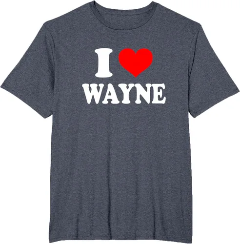 Vista 90 de Wayne - Camiseta I Heart Wayne - I Love Wayne, Negro, S