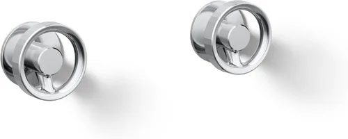 Vista 16 de KOHLER Componentes montaje en pared grifo de lavabo de baño con manijas industriales