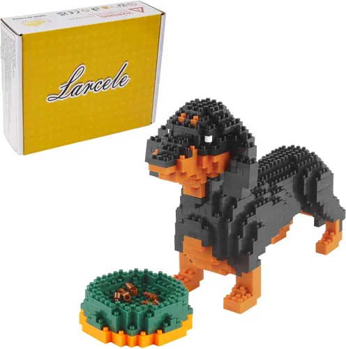 Vista 13 de Larcele Juego de Bloques de Construcción de Perro Micro, Kit de Ladrillos de Juguete de Construcción Mini para Mascotas, 950 Piezas KLJM-02