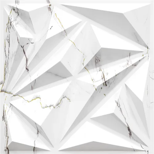 Vista 11 de STICKGOO Paneles de pared 3D para decoración de pared interior, paneles de acento de pared de diseño de diamante en oro champán, 30.5 x 30.5 cm