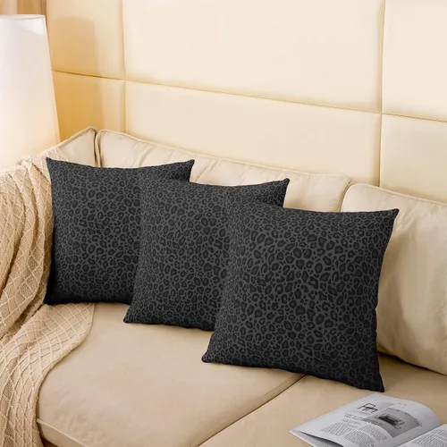 Vista 4 de Funda de almohada con estampado de leopardo de 16 x 16 pulgadas, funda de almohada cuadrada suave con diseño de guepardo africano, funda de cojín