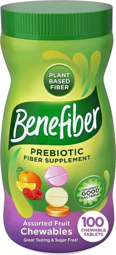 Vista 19 de Benefiber Tabletas masticables de suplemento de fibra prebiótica para la salud digestiva, sabores surtidos de frutas, 100
