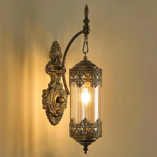 Vista 16 de Aplique de pared gótico, linterna dorada antigua, lámpara de pared retro cableada para dormitorio, sala de estar, pasillo, marroquí, montaje