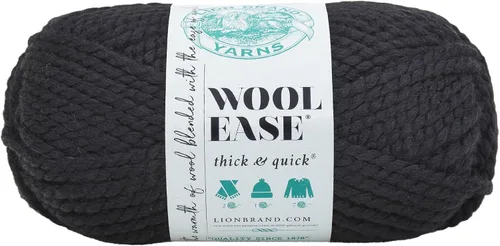 Vista 157 de Lion Brand Yarn - Ovillo de lana Wool-Ease Thick & Quick color fuerza aérea Super Bulky Wool Acrylic Blend Fiber for Soft Hats, Sweaters, Chunky