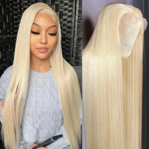 Vista 51 de Pelucas de cabello humano lacio para mujeres negras, encaje frontal de 13 x 4 pulgadas, previamente despuntada, sin pegamento, HD frontal, negro
