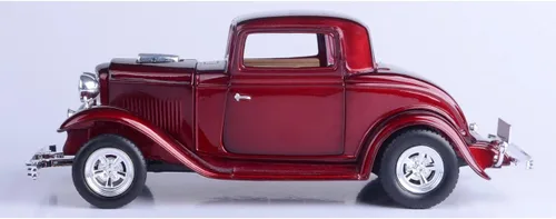 Vista 4 de MotorMax American Classics 1932 Ford Coupe 1/24 Escala Diecast Modelo Coche Rojo