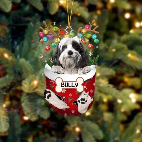 Vista 203 de IZI POD Affenpinscher Adorno de Navidad personalizado para perro, adorno de bolsillo de nieve para perro para árbol de Navidad, adorno acrílico