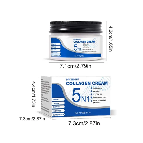 Vista 9 de 5N1 Hidratante de colágeno con retinol y ácido hialurónico, crema facial de hidratación profunda para mujeres y hombres, reafirma visiblemente