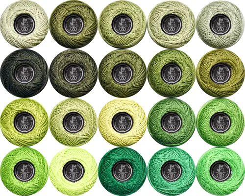 Vista 13 de Hilo de ganchillo clásico de 20 colores, paquete de 20 unidades, 100% algodón (azul aciano-553-3838)