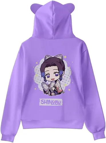 Vista 2 de Sudadera con capucha de anime para hombres y mujeres, unisex, llavero gratis
