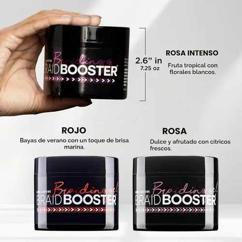 Vista 6 de Style Factor Braid Booster - Gel para trenzar – Gel para el cabello con brillo fuerte y acondicionador con extracto de algas marinas, para trenzas
