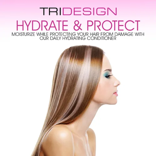 Vista 5 de TRIDESIGN Acondicionador hidratante diario: acondicionador para cabello seco dañado, acondicionador hidratante para cabello teñido y fino, nutre