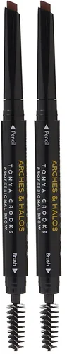 Vista 8 de Arches & Halos Lápiz de sombreado de cejas en ángulo, relleno de cejas de doble cara y carrete, diseño de cepillo en ángulo para dar forma y peinado