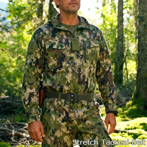 Vista 8 de WYuZe Cinturón elástico táctico para hombre, hebilla de metal de nailon elástico militar de 1.5 pulgadas