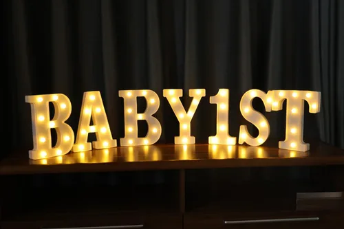 Vista 6 de Letras Iluminadas, Luces de Letras LED 26 del Alfabeto, Letra Decorativa Iluminada, Letras de Marquesina LED a Pilas para Fiesta, Bar, Luz Nocturna