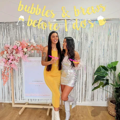 Vista 4 de Cartel de burbujas y cervezas antes de hacer para despedida de soltera, decoraciones de despedida de soltera, suministros de boda de compromiso