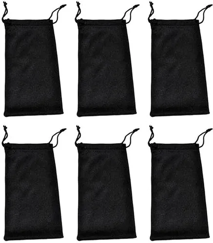Vista 20 de OWL Bolsas a granel para gafas microfibra suave limpieza caso bolsa negro 12 negro