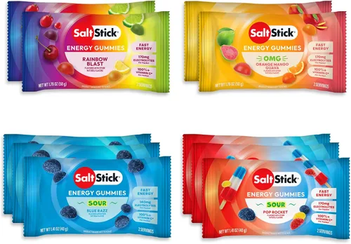 Vista 12 de SaltStick Energy Chews Green Apple Energy Gummies 10 bolsas/20 porciones