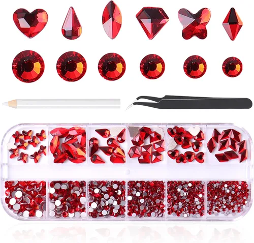Vista 25 de 3520 diamantes de imitación de uñas color dorado champán para uñas, multiformas con parte trasera plana, diamantes de imitación redondos