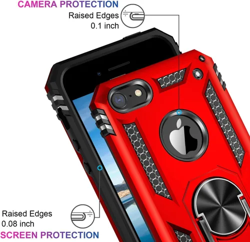 Vista 121 de Jeylly Funda para iPhone SE/Funda para iPhone 5S, Exterior de Plástico Duro que Absorbe Golpes + Interior de Silicona de Goma Defensor contra